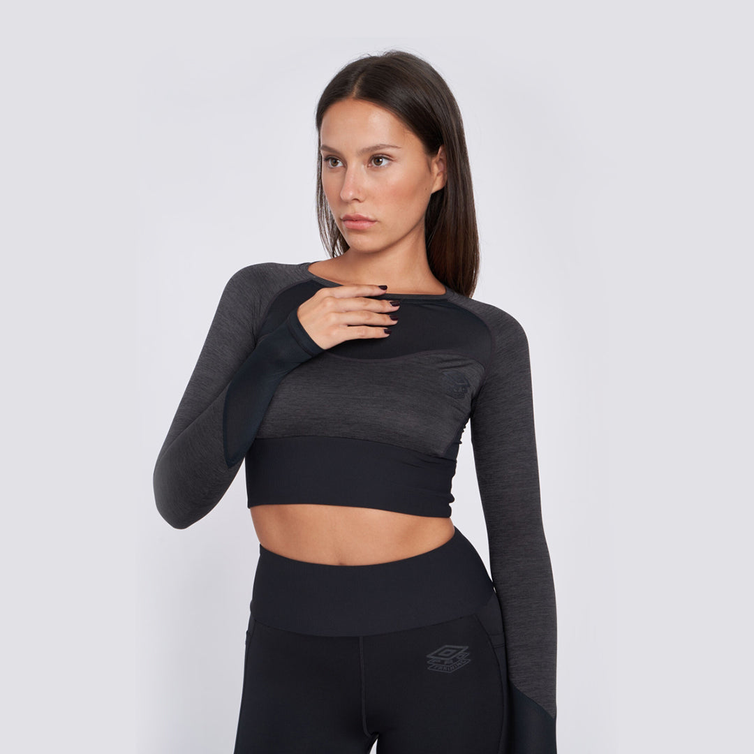 PRO TRAINING CROPPED LS TOP - 66111U-1AP-WOMEN