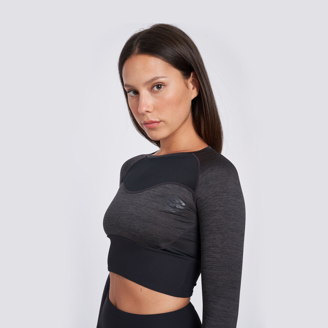 PRO TRAINING CROPPED LS TOP - 66111U-1AP-WOMEN